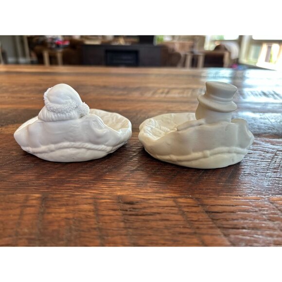 World Bazaar Santa & Snowman White Ceramic Candy/Soap Dish Set - Picture 4 of 14